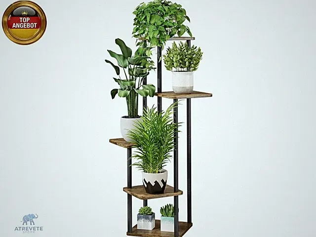 5-Tier Hölzern Blumenregal Pflanzenregal, Mehrstöckig Blumenständer Pf