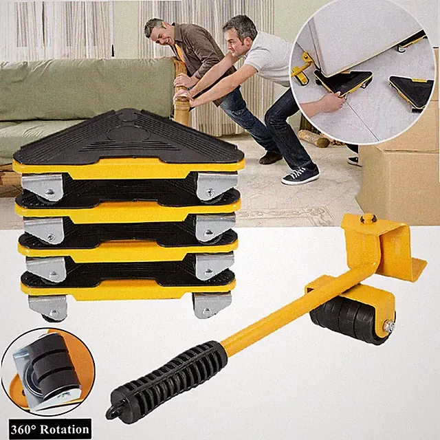 5-tlg Möbel Transportroller Set 300kg Möbelheber mit Möbelroller Umzugshelfer