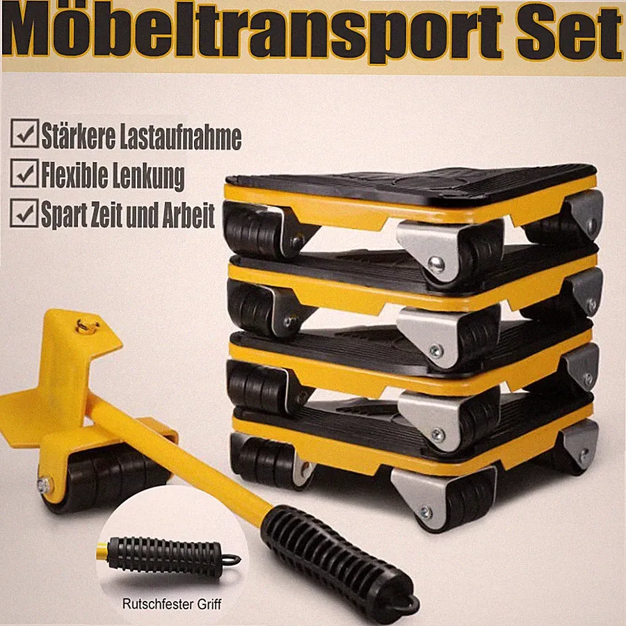 5 tlg Transportroller Set 500 kg Möbelheber Umzughelfer Möbelrollen Möbelrücker