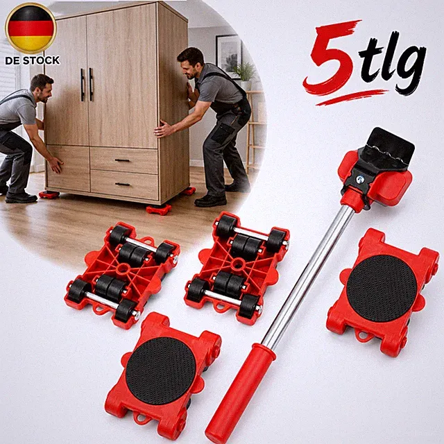 500 kg Tragfähigkeit Möbelheber Möbelrollen Set 5tlg Schwerlast Umzughelfer