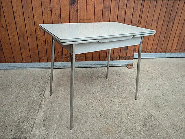 50er Esstisch Vintage Chrom 50s Retro Rockabilly Küchentisch Resopal Tisch 3