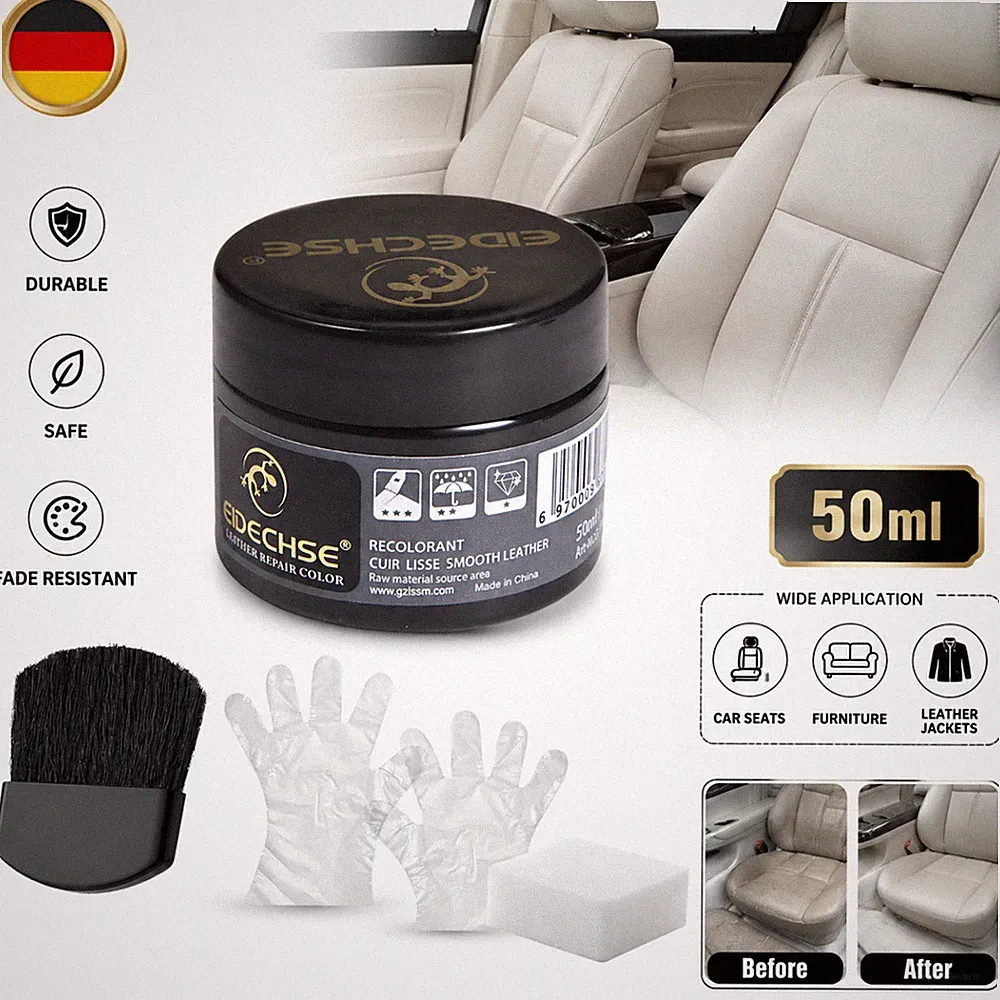 50ml Lederreparatur Füller Schwarz Sofa Möbel Autositze Polster Kunstleder DE