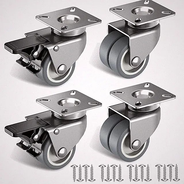 50mm Möbelrollen mit Bremse Schwerlastrollen 4er Set Tragkraft 400kg für Sofa...