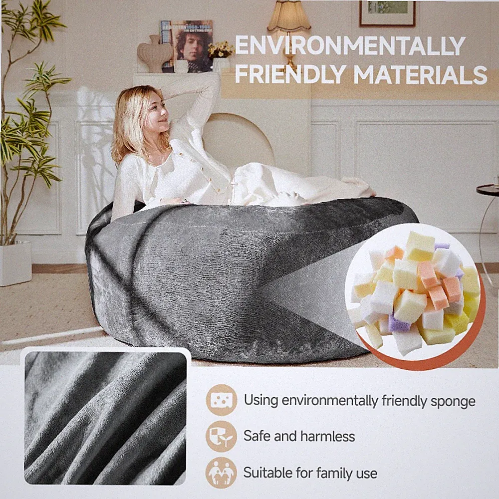 5FT Sitzsack für Erwachsene, bequemer Lesestuhl für Schlafzimmer und Balkon