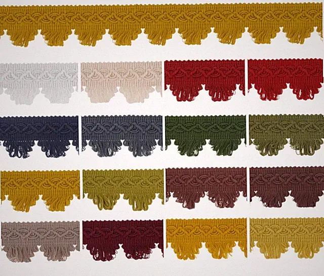 5m/20m Dekoborte 3,5cm breit Posamentenborte Spitze 100% Baumwolle Fransen DE