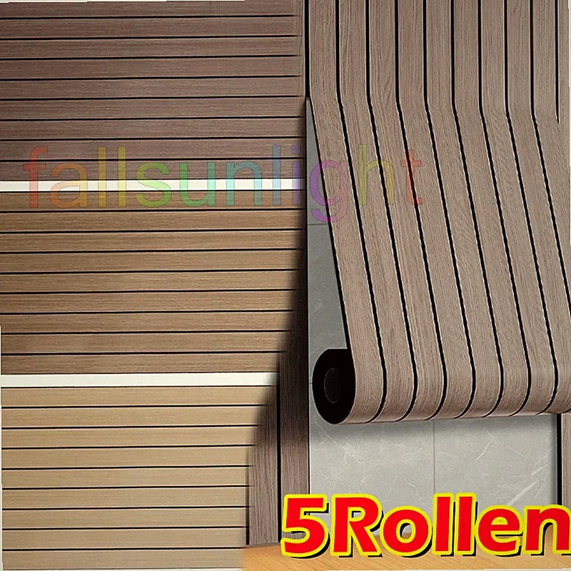 5X Selbstklebende Folie Tapete Holzoptik Wandpaneele Klebefolie Möbel Küche.Deko