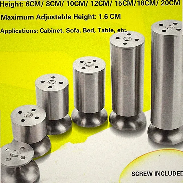 6-20CM Edelstahl Schrank Sofa Stuhl Beine Möbel Sockel Fuß Verstellbar
