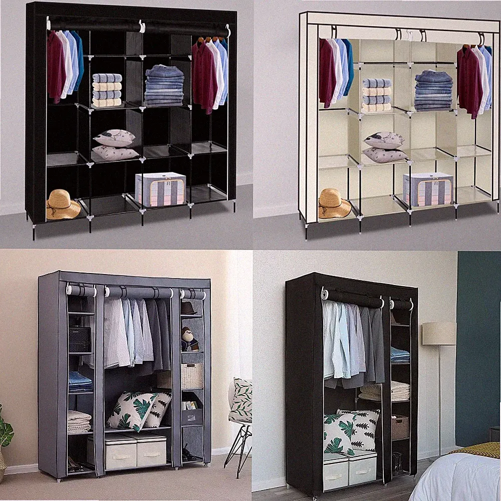 6/9/12 fächer Kleiderschrank Stoffschrank Faltschrank Garderobenschrank Faltbar