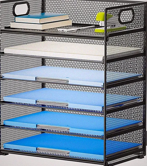 6 Ebenen Papier Organizer Briefablage, Mesh Metall Schreibtisch Akten Organizer