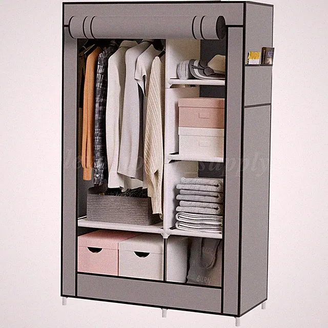 6 fächer Kleiderschrank Stoffschrank Faltschrank Garderobenschrank Faltbar NEU