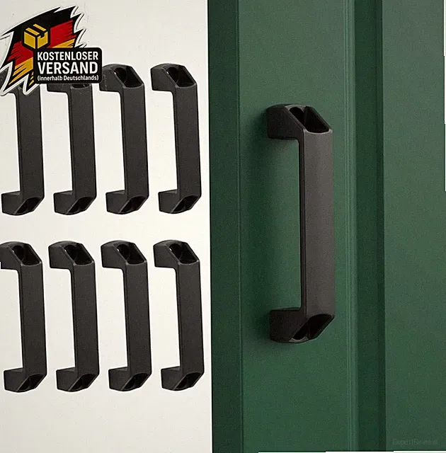6 schwarze Möbelgriffe 14cm für Schränke & Schubladen langlebig & ergonomisch