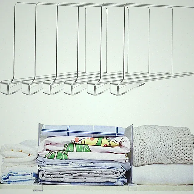6 Stück Kleiderschrank Regalteiler Transparente Acryl Regaltrenner für Schrank