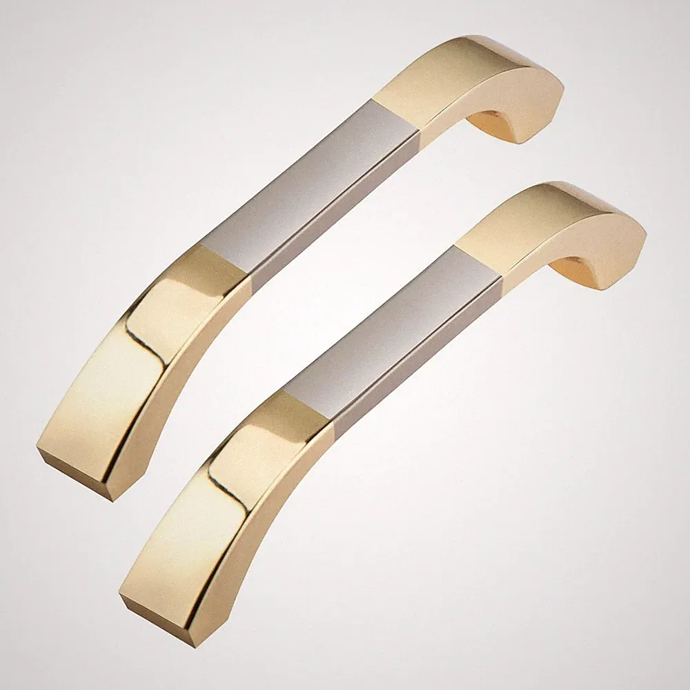 6 Stück Möbelgriffe Gold 128mm Lochabstand Hellgold Türgriffe Schrank für Küchen