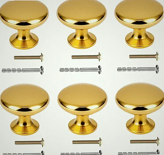6 Stück Möbelknöpfe, Gold Schrankknöpfe, 25×30mm Schubladengriffe Modern Vintage