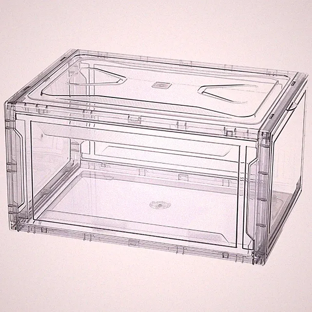 6 Stück PMMA Schuhvitrine 14,17x10,63x7,87 Zoll PP Transparent Grau Vitrine