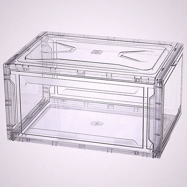 6 Stück PMMA Schuhvitrine 14,17x10,63x7,87 Zoll PP Transparent Grau Vitrine