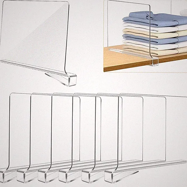 6 Stück Transparente Acryl Regaltrenner Kleiderschrank Trenner für Schlafzimmer