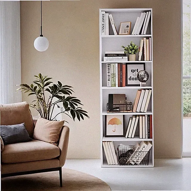 6 stufiges Bücherregal, Standregal im skandinavischen Stil