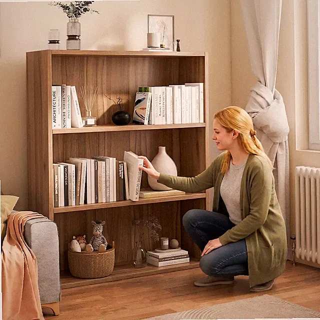 60/80cm Bücherregal, Regal mit 3 Ebenen, Offenes Standregal Stehend schrank