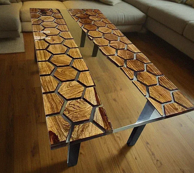 60 Zoll x 30 Zoll Walnuss Epoxid River Esstisch | Live Edge Harz Holz Bürotisch