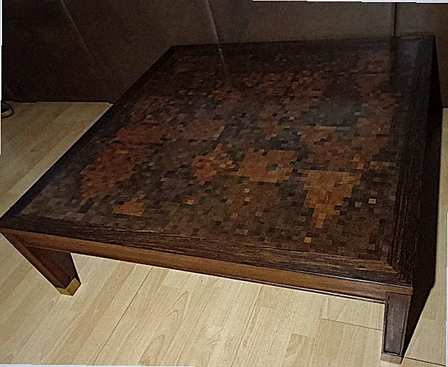 60s Couchtisch midcentury Mosaik Wenge Rolf Middelboe Tranekaer Denmark Vintage