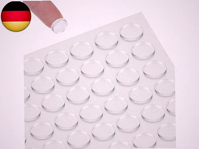 64 Stück Gumminoppen für Glasplatten, Gummifüße, Silikon Pad Glasplatte, 11*3mm