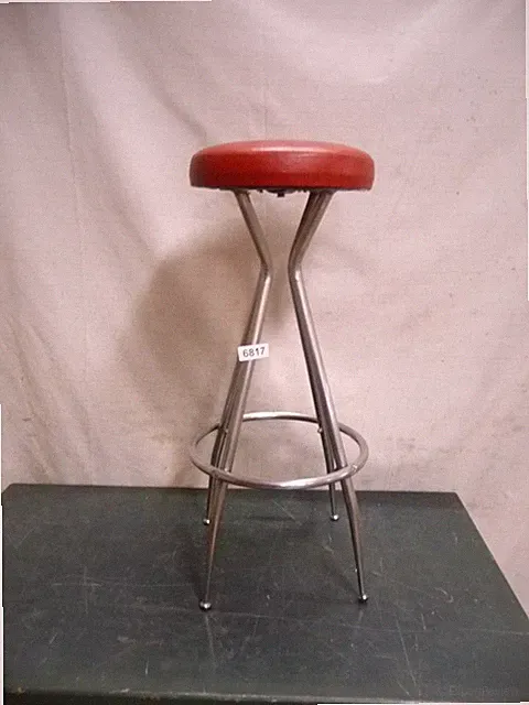 6817. Alter Hocker Barhocker Bauhaus Hocker Fußgestell Chrom ca. 1930