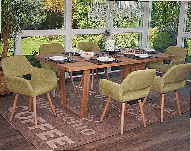 6er-Set Esszimmerstuhl HWC-A50, Stuhl Lehnstuhl, Retro 50er Jahre Design