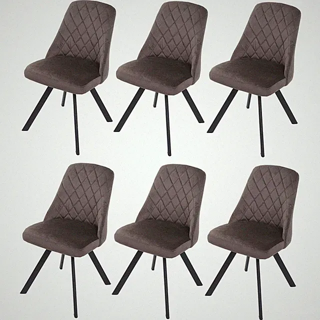 6er-Set Esszimmerstuhl HWC-K25, Küchenstuhl Lehnstuhl Polsterstuhl, Metall Samt