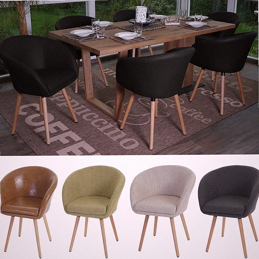 6er-Set Esszimmerstuhl Malmö T633, Stuhl Lehnstuhl, Retro 50er Jahre Design