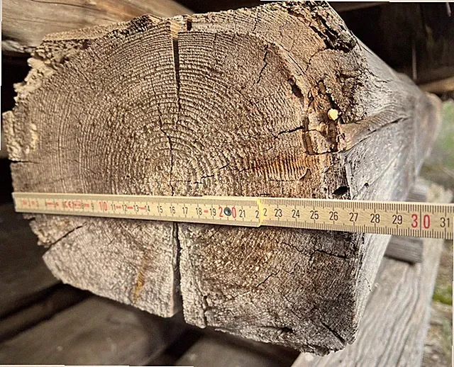 6m x 0,27m x 0,2m Eiche ca. 200 Jahre alter Massivholz Balken unrestauriert