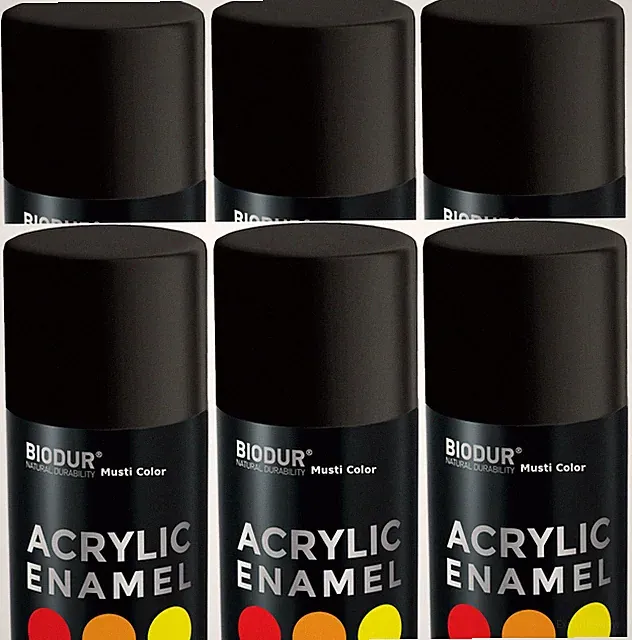 6x 400ml Acryl Autolack Spraydose Graffiti Sprühlack Tiefschwarz Matt RAL 9005