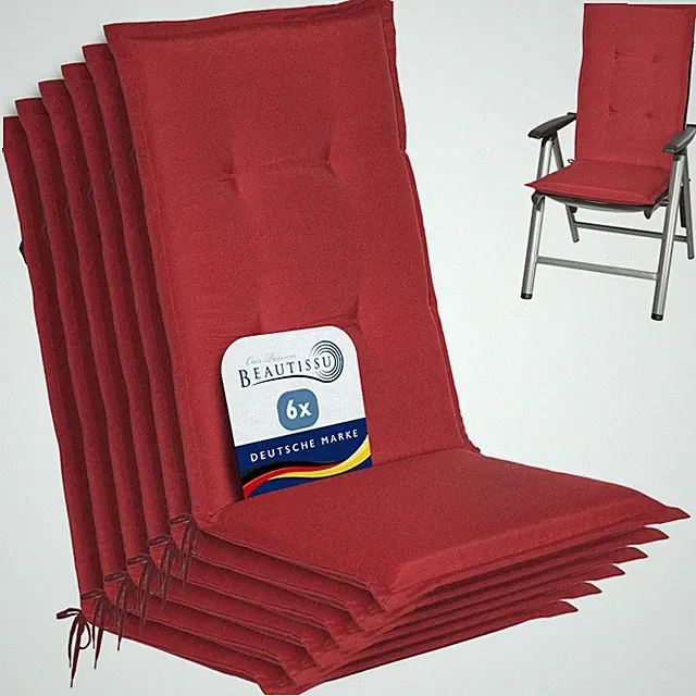 6x Sitzkissen Polster Auflage Kissen Rückenkissen Polsterauflage Hochlehner Sitz