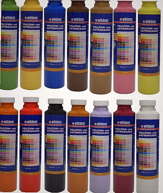 (7,33€/L) Wilckens Abtönfarbe Volltonfarbe 0,75L 14 Farben zur Auswahl matt