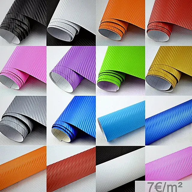 7€/m² AutoFolie Carbon 2D 3D 4D 5D Matt + Glanz + Alu Chrom Deko Folie Auto