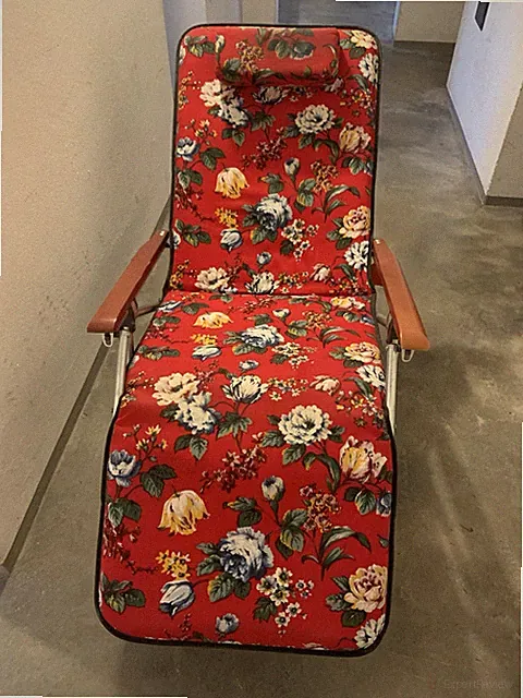 70 er Jahre Garten- Liege, Vintage , Retro 70s, Blumenmuster von Kurz