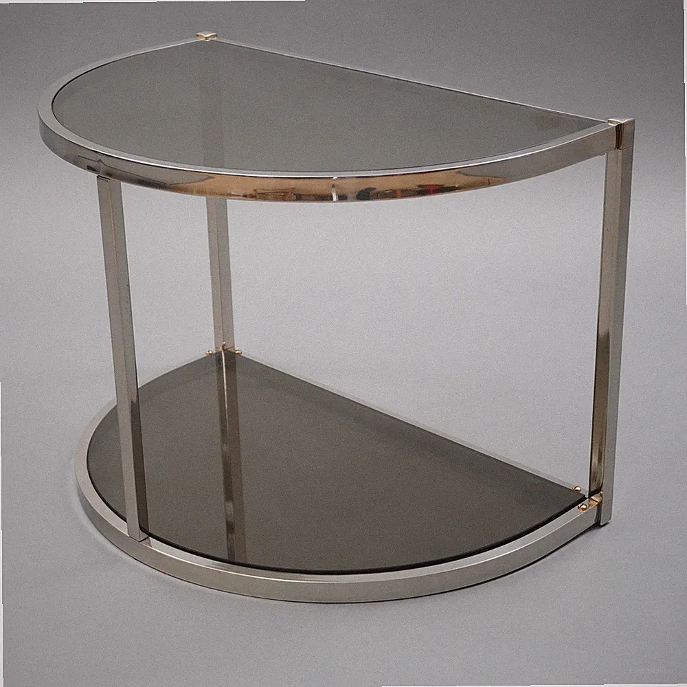 70er Jahre Konsolentisch Glastisch Chrom Rauchglas 70s