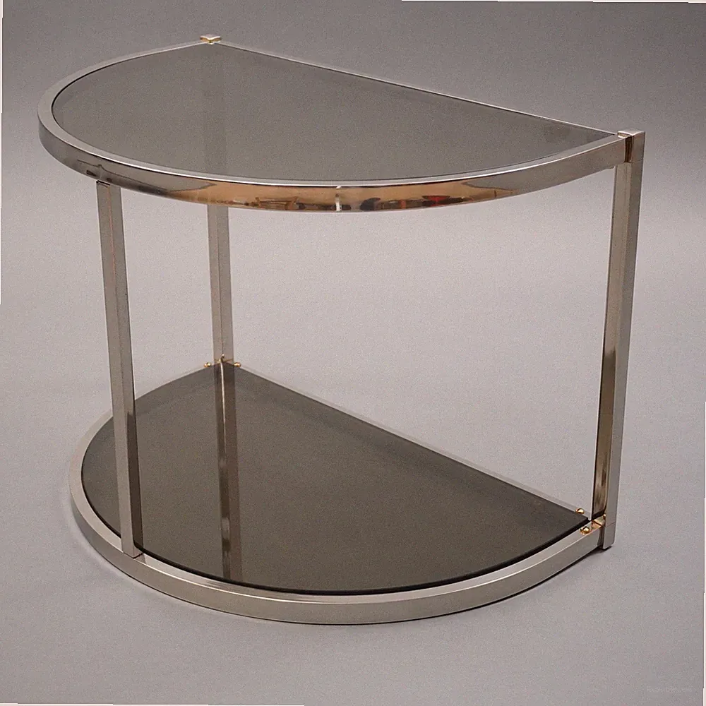 70er Jahre Konsolentisch Glastisch Chrom Rauchglas 70s