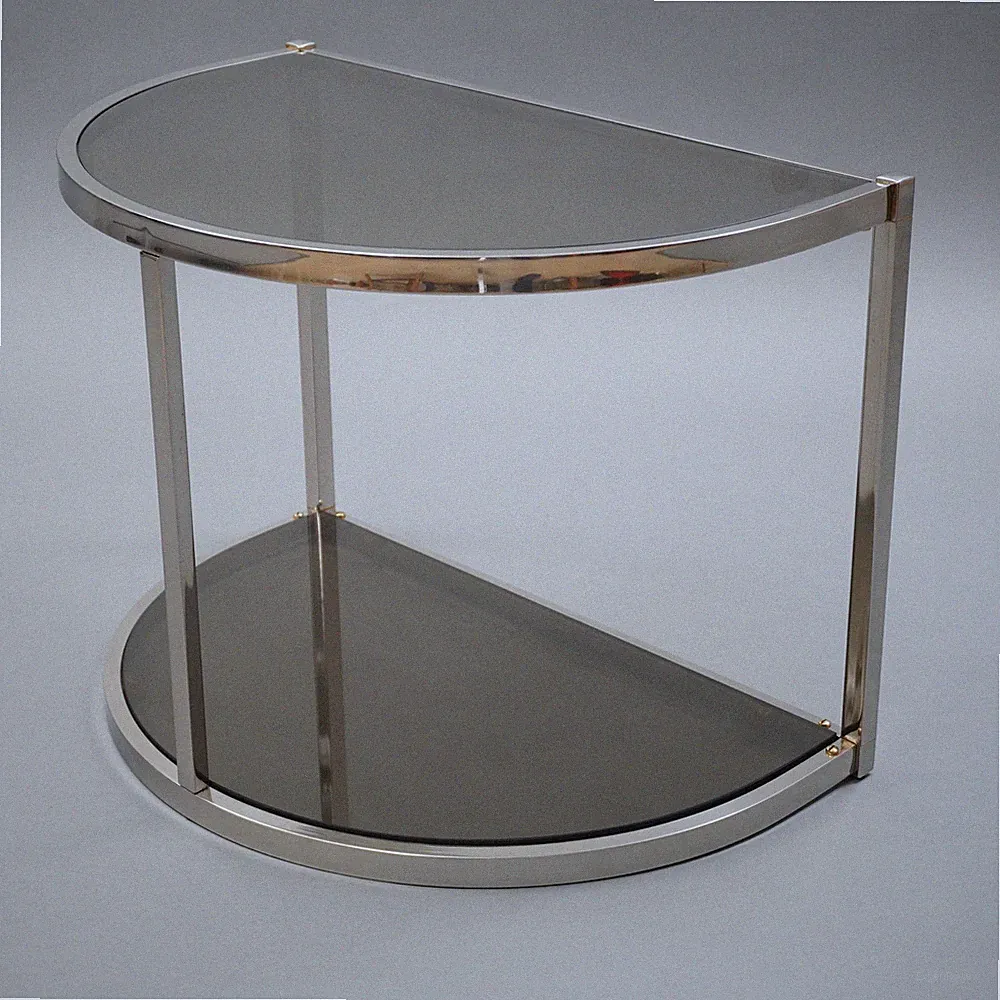 70er Jahre Konsolentisch Glastisch Chrom Rauchglas 70s