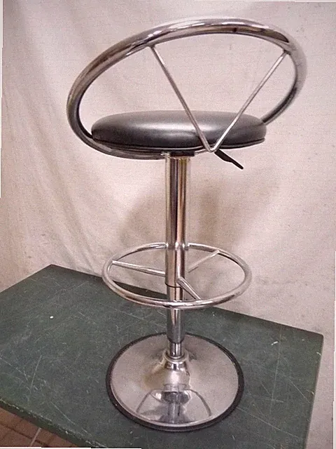 7215. gebr. Hocker Barhocker Bauhaus Hocker Fußgestell Chrom