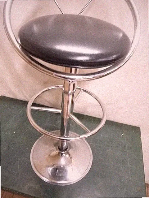 7217. gebr. Hocker Barhocker Bauhaus Hocker Fußgestell Chrom