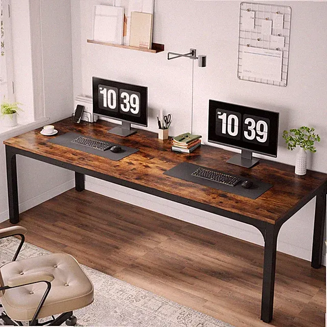 78,7 Zoll extra langer Computertisch 2 Personen Home Office Arbeitsplatz Schreibtisch