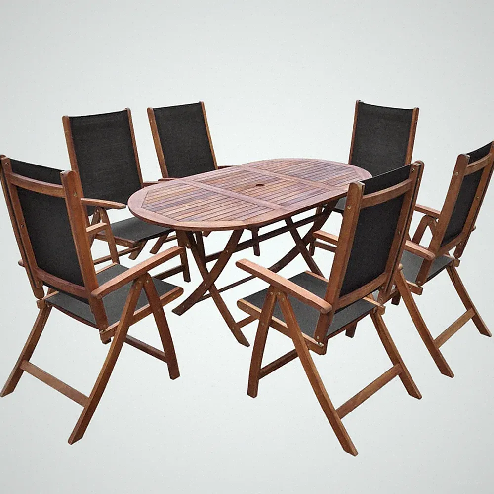 7tlg. Garten Klappbar Essgruppe Sitzgruppe Tischgruppe Esstisch Gartenmöbel CHIC