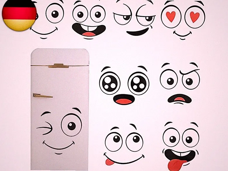8 Blatt 30*21cmPersonalisierte Mülltonnen-Aufkleber, witzige Augen-Aufkleber
