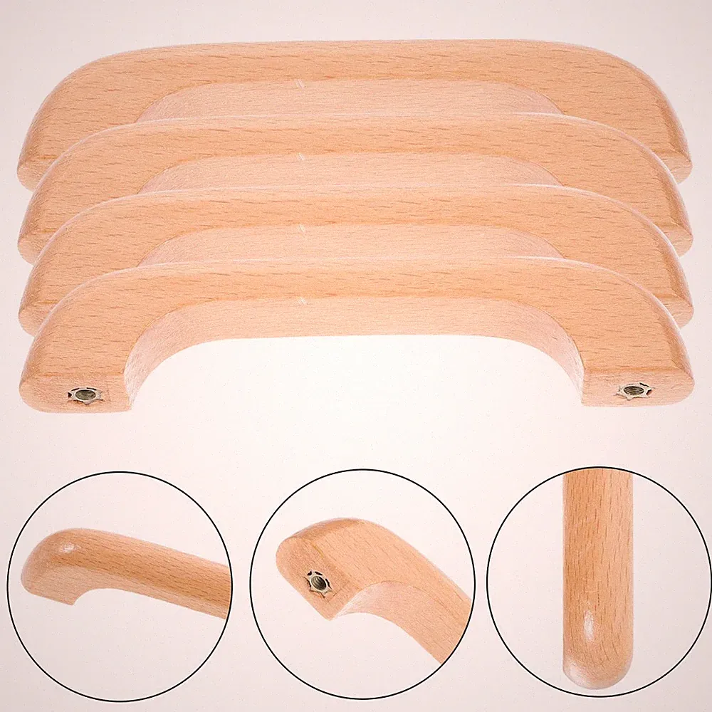8 Pcs Küchengriff Aus Eichenholz Kleiderschrank Griffe Möbelgriffe Holzgriff