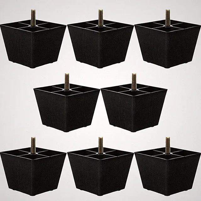 8 quadratische Tischbeine mit Gewindebolzen – 8 cm/3 Zoll große