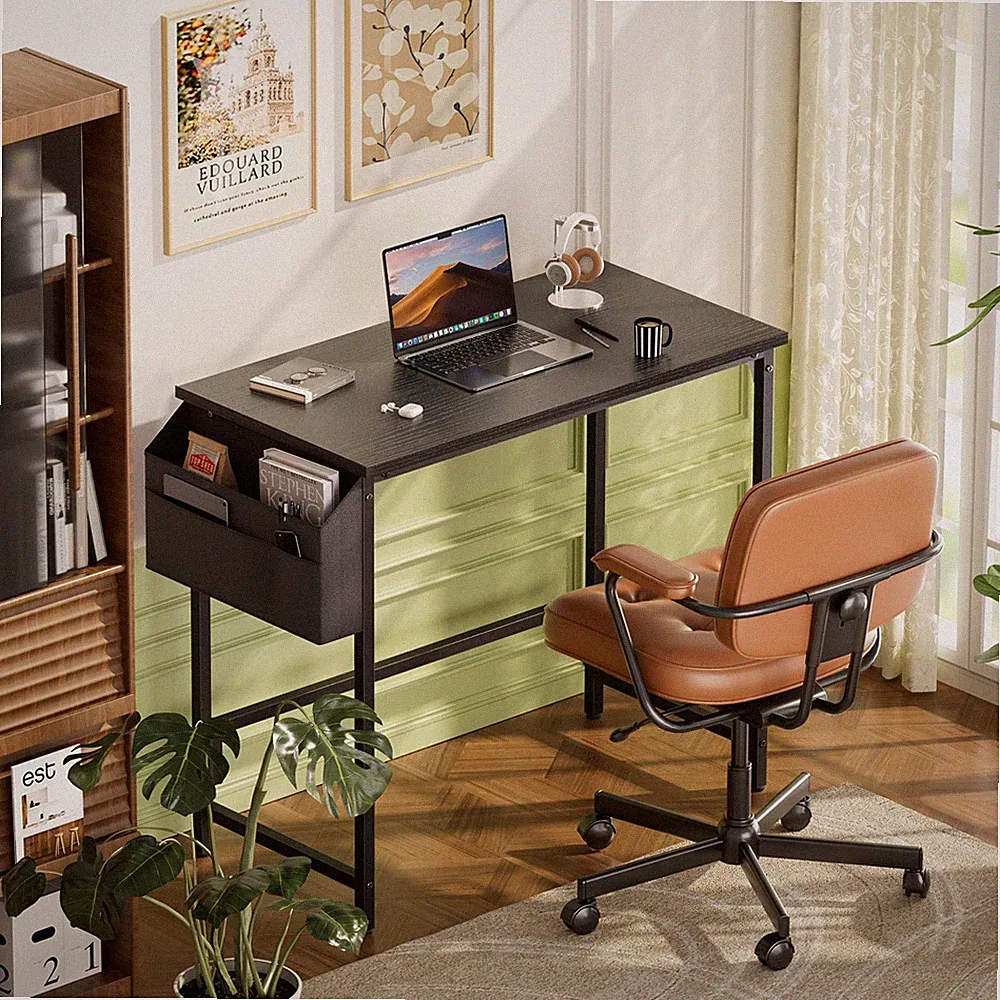 80x40 cm Schreibtisch mit Aufbewahrungstasche, Computertisch mit Metallgestell