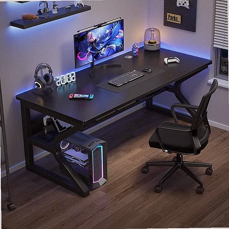 80x50x75cm Schreibtisch Modern Mit Aufbewahrung Für Büro Aus Metall Und Holz