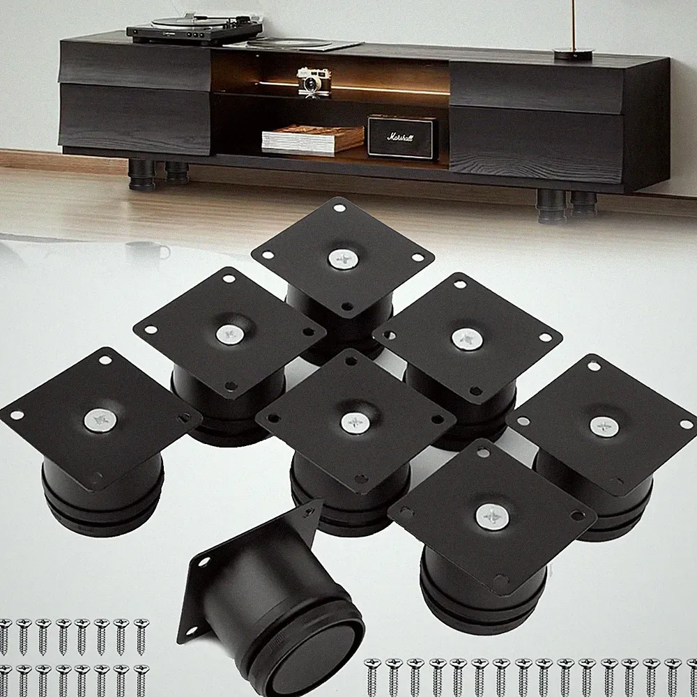 8er Möbelfüße Schrankfüsse Metall Möbelfüsse Verstellbar Sockelfuß für Tisch