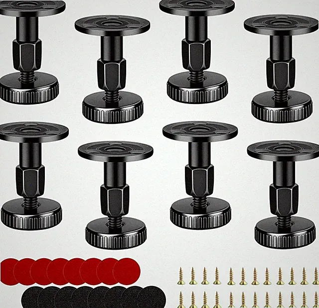 8x Höhenverstellbare Möbelfüße 27-64mm Kohlenstoffstahl ABS mit Anti-Rutschpad